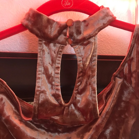 gold velvet mini choker dress - Picture 2 of 8